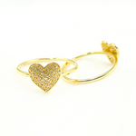 Load image into Gallery viewer, 14K Solid Gold Diamond Heart Ring.