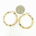 Load image into Gallery viewer, GER129. 14K Solid Gold Twisted Hoop with Texture