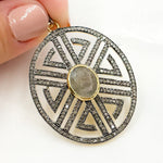 Load image into Gallery viewer, DP680. Diamond Sterling Silver Oval Fancy Pendant
