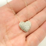 Load image into Gallery viewer, NFH71180. 14K Solid Gold Diamond Heart Necklace
