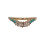 Load image into Gallery viewer, RFF19754TQ. 18K Solid Gold Diamond & Turquoise Ring