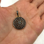 Load image into Gallery viewer, DP234. Diamond Sterling Silver Round Pendant