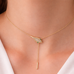 Load image into Gallery viewer, NFC71992. 14k Solid Gold Diamond and Emerald Snake Necklace