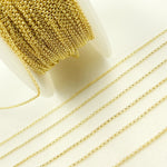 Load image into Gallery viewer, 14K Solid Yellow Gold Rolo Link Chain