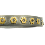 Load image into Gallery viewer, KSG12. 14K Gold and Black Rhodium Sterling Silver Pave Diamond Bangle
