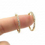 Load image into Gallery viewer, EHC56711. 14K Solid Gold Diamond Hoop Earrings