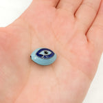 Load image into Gallery viewer, Silver Marquise Eye Enamel Beads