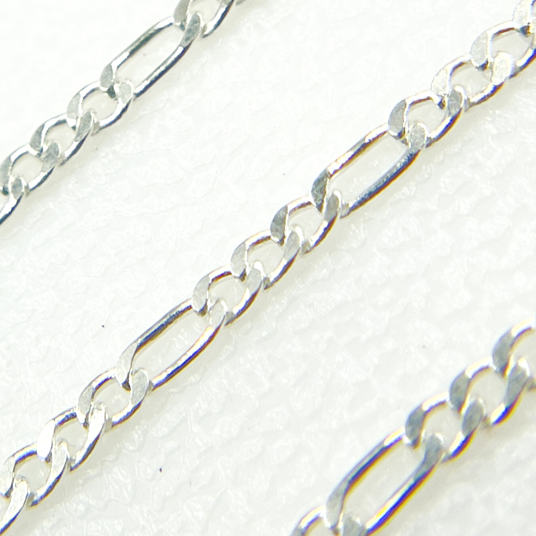 925 Sterling Silver Flat Figaro Link Chain. Y109SS