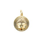 Load image into Gallery viewer, GDP73. 14K Solid Gold with Diamonds Circle Shape with Buddha Charm