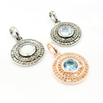 Load image into Gallery viewer, Buy Sterling Silver Round Pendant with Gemstone