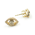 Load image into Gallery viewer, EFC52002WS. 14k Solid Yellow Gold Diamond Eye earrings