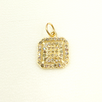 Load image into Gallery viewer, 14K Solid Gold Diamond Square Charm. GDP207
