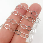 Load image into Gallery viewer, Silver Flat Oval Cable Chain