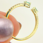 Load image into Gallery viewer, 14K Solid Gold Diamond & Emerald Ring.