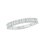 Load image into Gallery viewer, 14K Solid Gold Width Half Eternity Band Ring.
