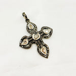 Load image into Gallery viewer, DP451. Diamond Sterling Silver Cross Pendant with Polki Diamond