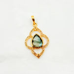 Load image into Gallery viewer, DP245. Diamond Sterling Silver Flower Pendant with Gemstone