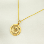 Load image into Gallery viewer, 14K Solid Gold Circle Pendant with Diamonds. GDP82