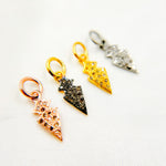 Load image into Gallery viewer, DC357. Diamond Silver Mini Arrow Head Charm