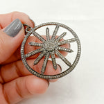 Load image into Gallery viewer, DP180. Diamond & Sterling Silver Round Flower Pendant