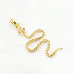 Load image into Gallery viewer, Sterling Silver Snake Pendant with Gemstone