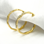 Load image into Gallery viewer, GDT101. 14K Solid Gold Cross Hoop Earrings