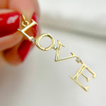 Load image into Gallery viewer, GDP25. 14k Solid Gold Diamond Love Word Charm