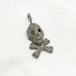 Load image into Gallery viewer, DP131. Diamond Sterling Silver Skull and Bones Pendant