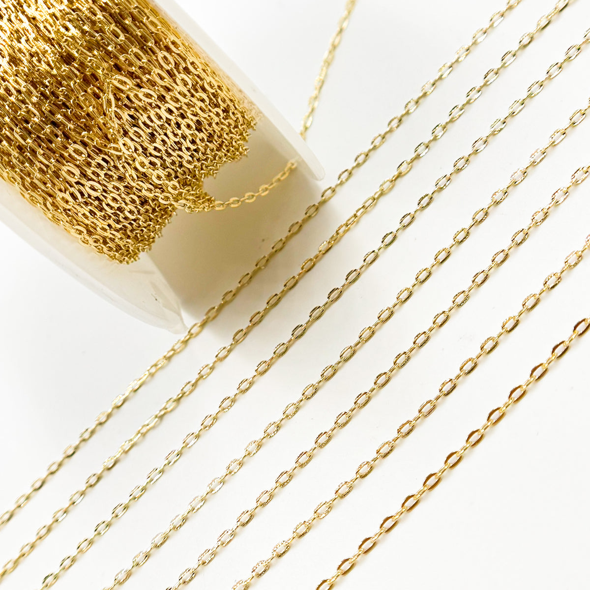 Solid Gold Flat Oval Link Chains