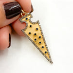 Load image into Gallery viewer, Diamond Silver Arrow Head Pendant with Gemstone
