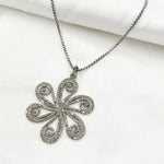 Load image into Gallery viewer, DP198. Diamond & Sterling Silver Flower Pendant
