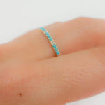 Load image into Gallery viewer, 14K Gold Diamond and Turquoise Band Ring