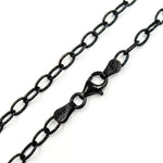 Load image into Gallery viewer, 80BR. Black Rhodium 925 Sterling Silver Textured Cable Necklace
