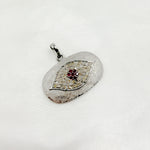 Load image into Gallery viewer, DP355. Diamond Sterling Silver Rectangle Eye Pendant with Gemstone