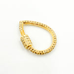 Load image into Gallery viewer, Diamond Sterling Silver Drop Carabiner Clasp