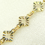 Load image into Gallery viewer, Gold Plated 925 Sterling Silver Diamond Cut Rhomb Link Chains