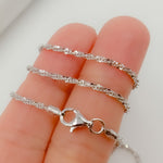 Load image into Gallery viewer, Silver Sparkle Glitter Margarita Diamond Cut Necklace Chain