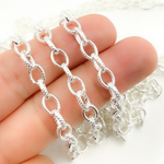Load image into Gallery viewer, Shop Now Sterling Silver Textured Oval Link Chain.