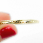 Load image into Gallery viewer, GER60. 14K Solid Gold Engraved Tornado Hollow Hoop Earrings