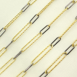 Load image into Gallery viewer, Black Rhodium Sterling Silver Diamond Cut & Smooth Paperclip Chain