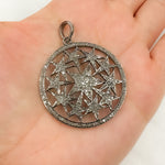 Load image into Gallery viewer, DP119. Diamond & Sterling Silver Round Stars Pendant