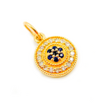 Load image into Gallery viewer, 14k Solid Gold Diamond and Gemstone Circle Charm