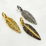 Load image into Gallery viewer, DC864. Diamond Sterling Silver Leaf Pendant