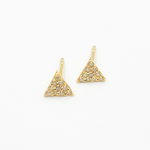 Load image into Gallery viewer, EFC54162. 14K Solid Gold and Diamonds Triangle Studs