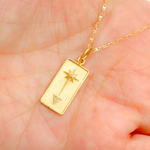 Load image into Gallery viewer, GDP623. 14K Solid Gold Diamond Rectangle Shape Charm with Star and Triangle in the Center