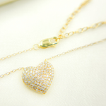 Load image into Gallery viewer, NFH71180. 14K Solid Gold Diamond Heart Necklace