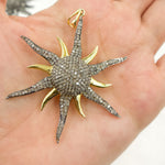 Load image into Gallery viewer, DP061. Diamond Silver Sun Pendant