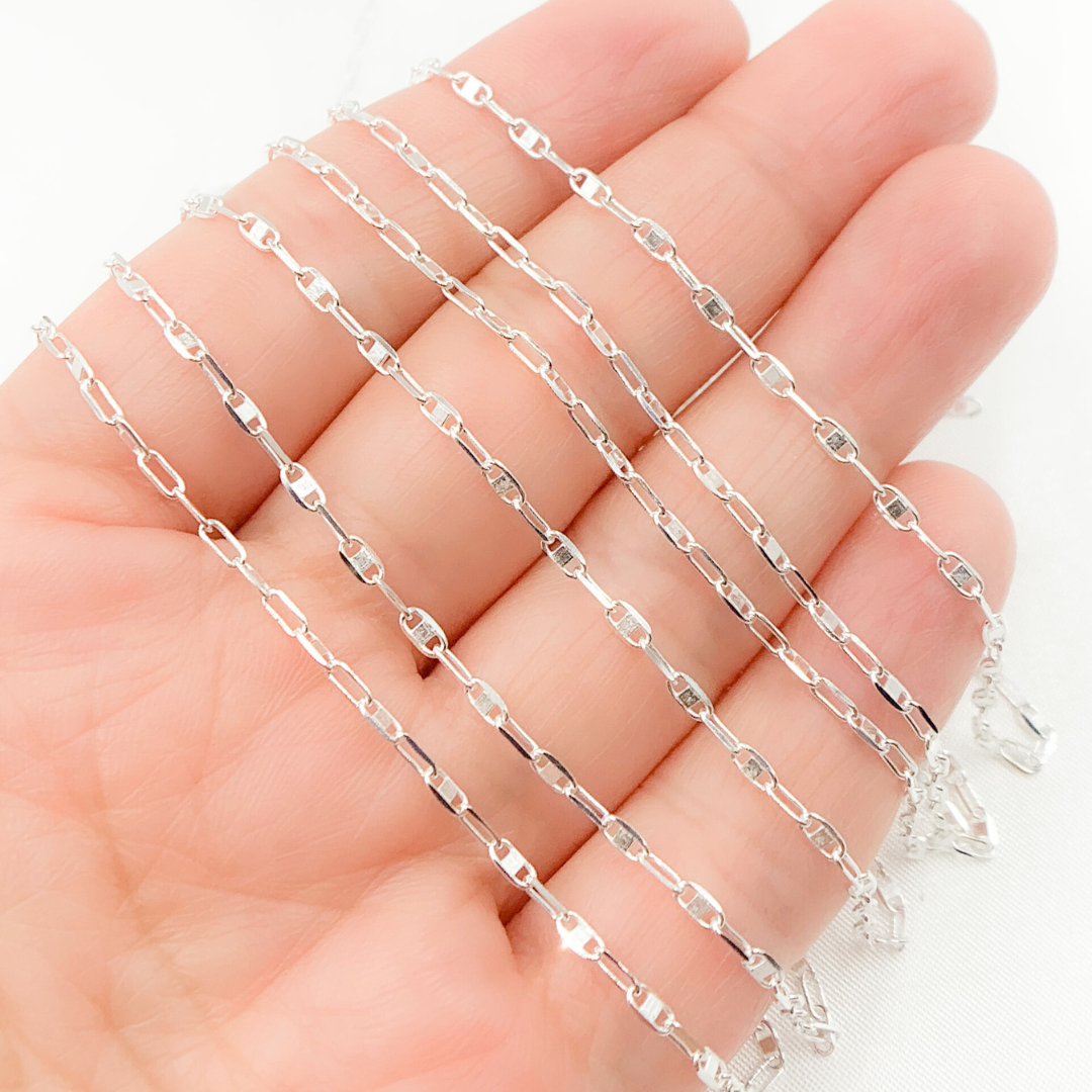 Z108SS. Sterling Silver Oval & Mariner Link Chain