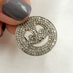 Load image into Gallery viewer, DC043. Diamond Sterling Silver Emoji Pendant with Gemstone