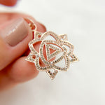 Load image into Gallery viewer, DP277. Diamond Sterling Silver Abstract Flower Pendant